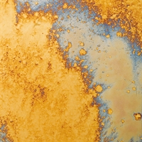 Glaslaminat-Muster mit Rost-Patina-Optik in warmen Goldtoenen und blauen Akzenten im FutureStone-Stil