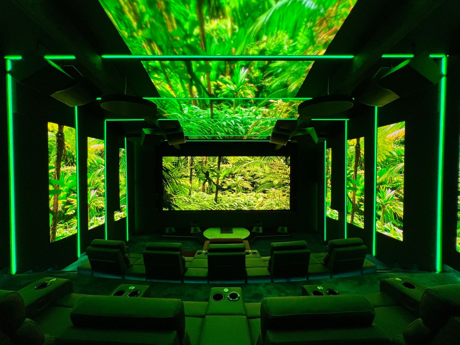 OASIS Heimkino mit immersiver Tropenwald-LED-Projektion